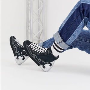 Western cowboy high-top converse sneakers